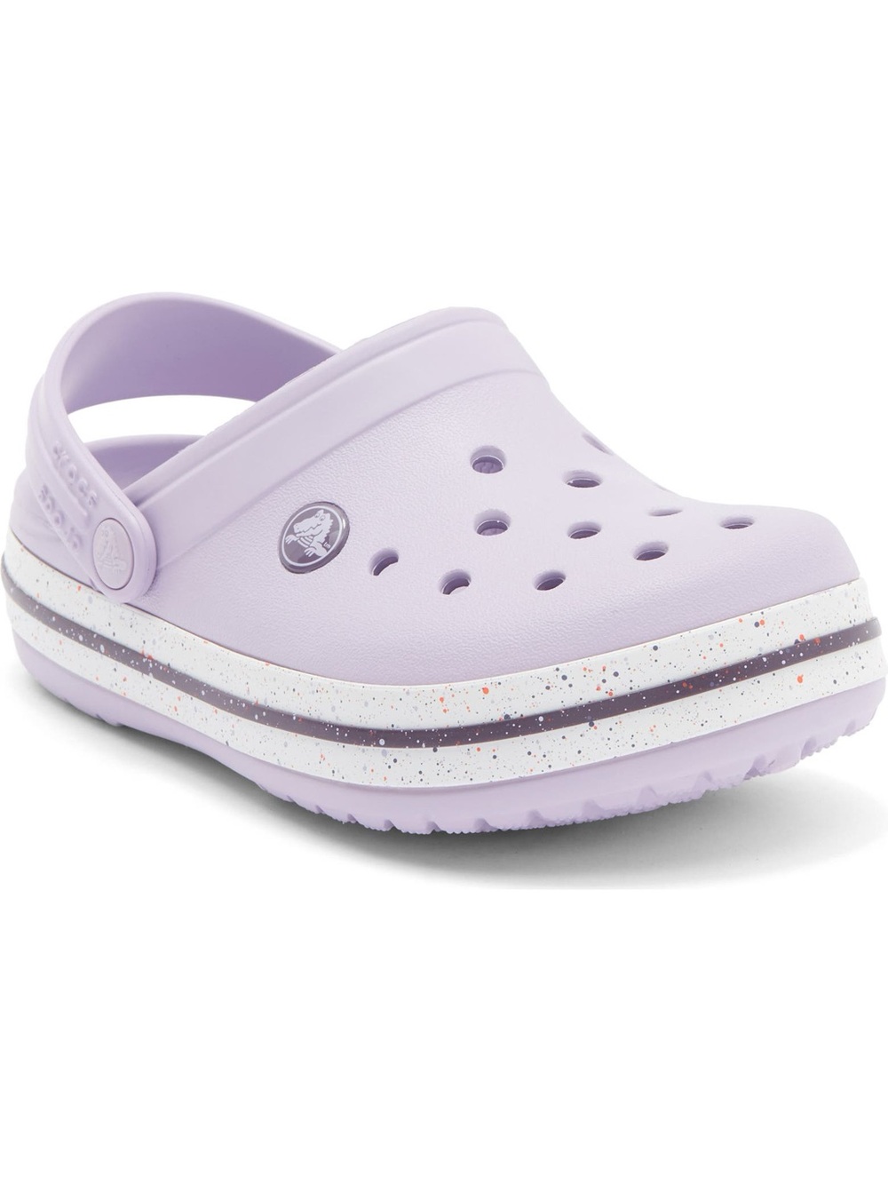 CROCS Kids' Classic Clog in Lavender with Speckled Midsole
